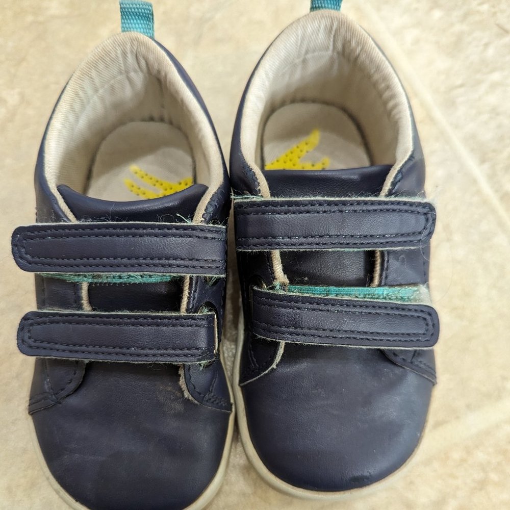 Ten Little Sneaker Shoes Everyday Original Toddler Size 9 Vegan Leather Navy Blu